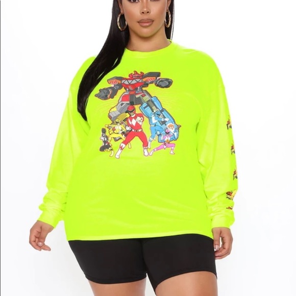 Fashion Nova Sweaters - Go go power rangers Sweater neon yellow